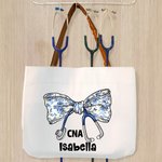 Personalisierte Stethoskop Schleife Canvas Tasche mit Namen Ledergriff Anerkennung Abschluss Geschenk für Krankenschwester Arzt medizinisches Personal