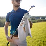 Personalised Waffle Quick Dry Name Golf Towel with Carabiner Golf Accessory Birthday Father's Day Valentine's Day Gift for Golf Players