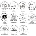 Gepersonaliseerde Ex Libris UIT DE BIBLIOTHEEK VAN Naam Embosser Stempel met Zwarte Opbergzak Boekclub Cadeau voor Boekenliefhebbers Bibliothecaris