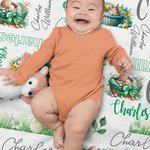 Personalisierte bunte schlafende Hase im Korb Name Wolke weiche Decke mit Namen Ostern Party Home Decor Geschenk für Kinder werfen