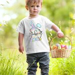 Personalisierte Multicolor niedlichen Osterhasen erste 100% Baumwolle T-Shirt mit Namen Ostern Party Geschenk für Jungen Mädchen