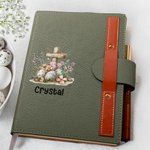 Personalisierte Floral Cross Ostereier A5 Lined Notebook und Stift Set für Kirche Bibelstudium Ostern Geschenk für Familie Freunde Christian