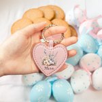 Personalized Floral Cross Easter Eggs Portable Magnetic Leather Hat Clip with Name Travel Accessories Easter Gift for Women Girls