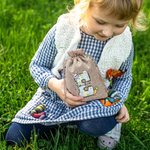 Conejito de Pascua Floral Personalizado Bolsa de Arpillera Reutilizable con Nombre Fiesta de Pascua Regalo de Cumpleaños para Niños