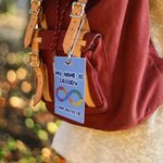 Personalisierte Autismus Identifikation Tag Karte mit Namen und Notfall-Informationen Outdoor-Aktivität sichere Pflege Tasche Zubehör Geschenk für Autismus Kinder