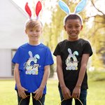 Personalisierte Multicolor niedlichen Osterhasen erste 100% Baumwolle T-Shirt mit Namen Ostern Party Geschenk für Jungen Mädchen