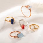 Personalized Handmade Wire Wrapped Birthstone Ring Mother's Day Valentine's Day Birthday Gift for Women