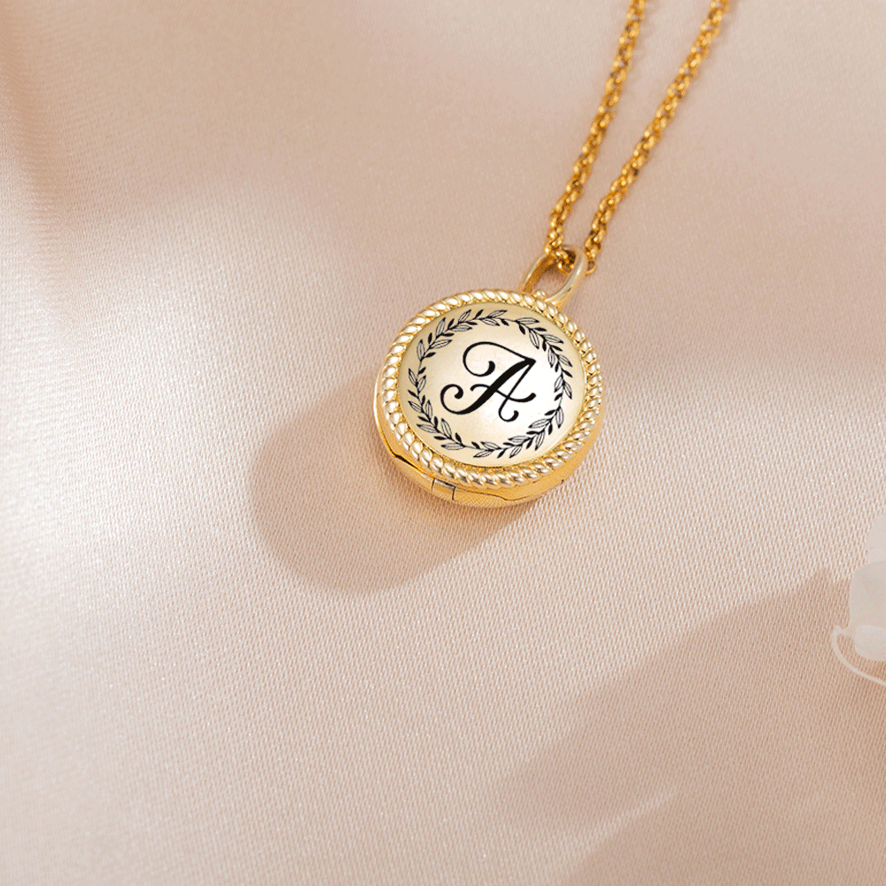 Collier avec Initiale et Photo Personnalisées Bijoux de Souvenir Cadeau d'Anniversaire Fête pour Femme