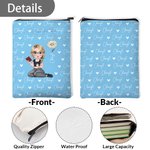 Funda protectora impermeable para libros con cremallera y bolsillo frontal Regalo de cumpleaños personalizado para ratones de biblioteca Amantes de los libros