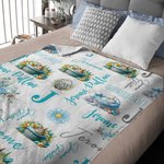 Personalisierte bunte schlafende Hase im Korb Name Wolke weiche Decke mit Namen Ostern Party Home Decor Geschenk für Kinder werfen