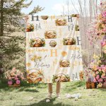 Personalisierte bunte schlafende Hase im Korb Name Wolke weiche Decke mit Namen Ostern Party Home Decor Geschenk für Kinder werfen