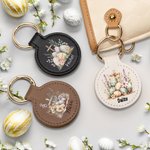 Personalized Floral Cross Easter Eggs Portable Magnetic Leather Hat Clip with Name Travel Accessories Easter Gift for Women Girls