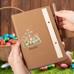 Personalisierte Floral Cross Ostereier A5 Lined Notebook und Stift Set für Kirche Bibelstudium Ostern Geschenk für Familie Freunde Christian