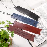 Marcapáginas de piel personalizado con texto grabado regalo de cumpleaños para los amantes de los libros