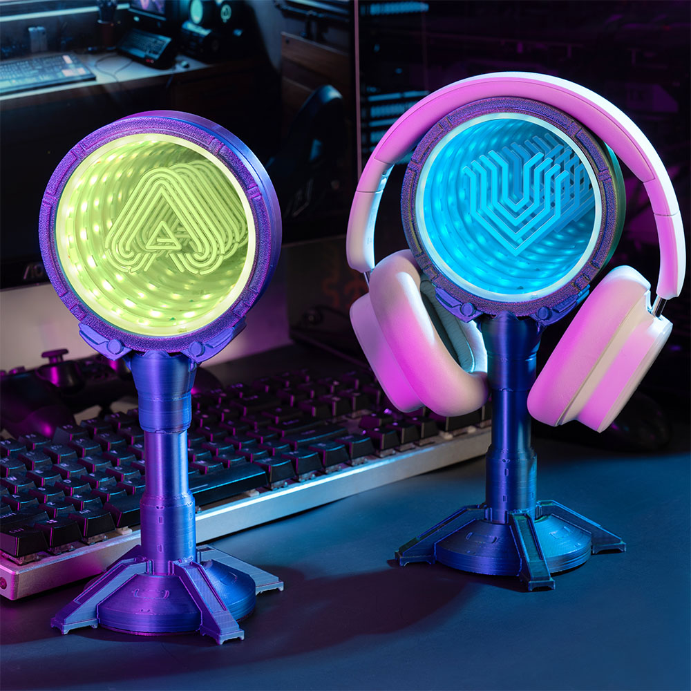 Support pour casque d'écoute Cyberpunk avec lumières LED ajustables Cadeau d'anniversaire pour gamer et passionné de technologie