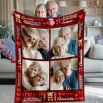 Couverture Douce Personnalisée avec 2 Noms et 1-8 Photos Collage Décoration Maison Cadeau Anniversaire Saint-Valentin pour Couples
