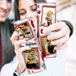 Gepersonaliseerde Faux Glitter Liefde 5 Foto's Collage 20oz Skinny Tumbler met rietje en schoonmaakborstel Valentijnsdag Verjaardagscadeau voor koppels