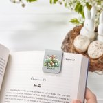 Personalized Floral Cross Easter Eggs Design Magnetic Bookmark Clip with Name Easter Birthday Gift for Book Lover Bookworm