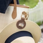 Personalized Floral Cross Easter Eggs Portable Magnetic Leather Hat Clip with Name Travel Accessories Easter Gift for Women Girls