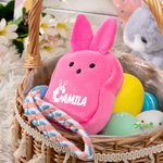 Monedero de peluche personalizado con nombre y correa para la muñeca para llenar la cesta de Pascua Feliz regalo de Pascua para niños