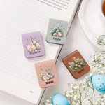 Personalized Floral Cross Easter Eggs Design Magnetic Bookmark Clip with Name Easter Birthday Gift for Book Lover Bookworm