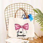 Personalisierte Stethoskop Schleife Canvas Tasche mit Namen Ledergriff Anerkennung Abschluss Geschenk für Krankenschwester Arzt medizinisches Personal