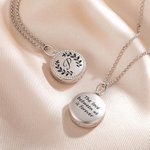 Personalised 4 Photos Collage Round Locket Necklace with Engraved Initial and Name Mother's Day Valentine's Day Anniversary Gift for Women