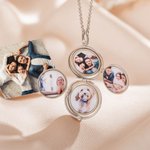 Collier avec Initiale et Photo Personnalisées Bijoux de Souvenir Cadeau d'Anniversaire Fête pour Femme