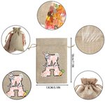 Conejito de Pascua Floral Personalizado Bolsa de Arpillera Reutilizable con Nombre Fiesta de Pascua Regalo de Cumpleaños para Niños