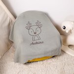 Personalized Embroidered Lion Tiger Animal Pattern Knit Baby Blanket with Name Birthday Baby Shower Gift for Baby Kids