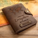 Portapassaporto in vera pelle personalizzato con modello a tema di bussola a scelta e nome stile vintage essenziale per amanti dei viaggi