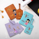 Personalisierte Cartoon Graduate Horoskop Geburt Blume Name Passport Holder und Gepäckanhänger Set Reisezubehör Graduierung Geschenk für Frauen