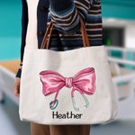 Personalisierte Stethoskop Schleife Canvas Tasche mit Namen Ledergriff Anerkennung Abschluss Geschenk für Krankenschwester Arzt medizinisches Personal