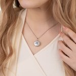 Collier avec Initiale et Photo Personnalisées Bijoux de Souvenir Cadeau d'Anniversaire Fête pour Femme