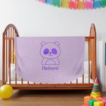 Personalized Embroidered Lion Tiger Animal Pattern Knit Baby Blanket with Name Birthday Baby Shower Gift for Baby Kids