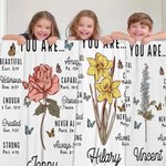 Personalized Bible Verse Birth Flower Soft Throw Blanket with Name Religious Day Birthday Holiday Gift for Christian Women