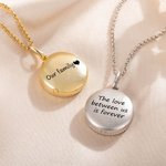 Personalised 4 Photos Collage Round Locket Necklace with Engraved Initial and Name Mother's Day Valentine's Day Anniversary Gift for Women