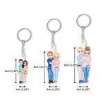 Personalisierter Cartoon-Paar Umarmung Acryl Schlüsselanhänger mit Namen Valentinstag Jahrestag Tasche Anhänger Geschenk für Paare