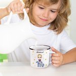 Personalisierte Mehrfarbige Sternzeichen Cartoon Charakter 355 ml Emaille Tasse mit Namen Geburtstag Camping Zubehör Geschenk für Kinder Familie