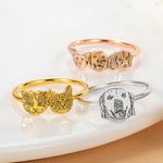 Bague Pesonnalisée avec Photo de Chat ou de Chien Cadeau pour Amoureux des Animaux de Compagnie
