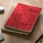 Personalisierte MBTI Definition Geburt Blume A5 Leder Notizbuch mit Namen Geburtstag Geschenk für Familie Freunde