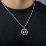Personalisierte Vintage Sun Design Foto Projektion Halskette Jahrestag Geburtstag Vatertag Geschenk für Männer