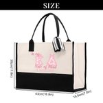 Lazo rosa personalizado Letras griegas Hermandad de mujeres Bolsa de lona grande con nombre Graduación Cumpleaños Regalo para amigas | Callie × Affinity Licensing