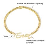 Personalisierte Iced Out Cuban Halskette mit Namen Zirkonia Schmuck Hip Hop Geburtstag Valentinstag Geschenk für Hip-Hop-Fans