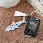 Personalised Hammerhead Great White Shark Diver Acrylic Keychain with Name and Tassel Birthday Bag Tag Gift for Diver Ocean Lovers