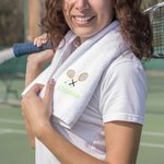 Asciugamano personalizzato con ricamo e nome con racchetta da tennis regalo ideale per giocatori di tennis allenatori e appassionati di tennis