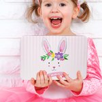 Personalisierte Aquarell Girlande Hase Nadelstreifen Keks Zinn Lebensmittelqualität Aufbewahrungsbox mit Namen Ostern Party Favor Geschenk für Kinder