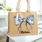 Estetoscopio personalizado Coquette Lazo Bolsa de yute grande con nombre y asa Agradecimiento Regalo de la Semana de la Enfermera para el personal médico