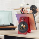 Personalised Vinyl Record Player Photo Design Acrylic Foldable Record Stand Holder with Name Birthday Home Decor for Music Lover