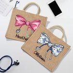 Estetoscopio personalizado Coquette Lazo Bolsa de yute grande con nombre y asa Agradecimiento Regalo de la Semana de la Enfermera para el personal médico